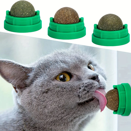 3pcs Wall Mountable Catnip Balls For Dental Hygiene