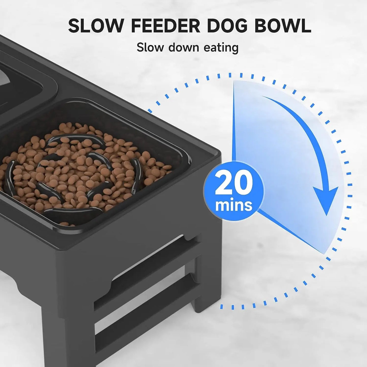 ELSPET Elevated Adjustable Water and Food Bowls