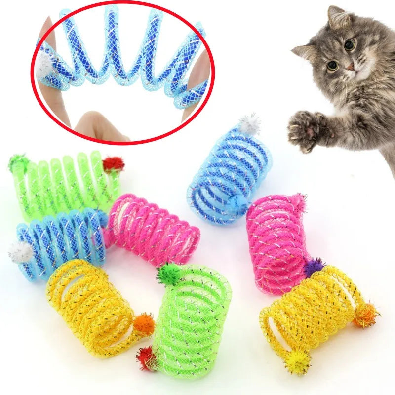 Bite Resistant Colorful Elastic Wool Spring Toys