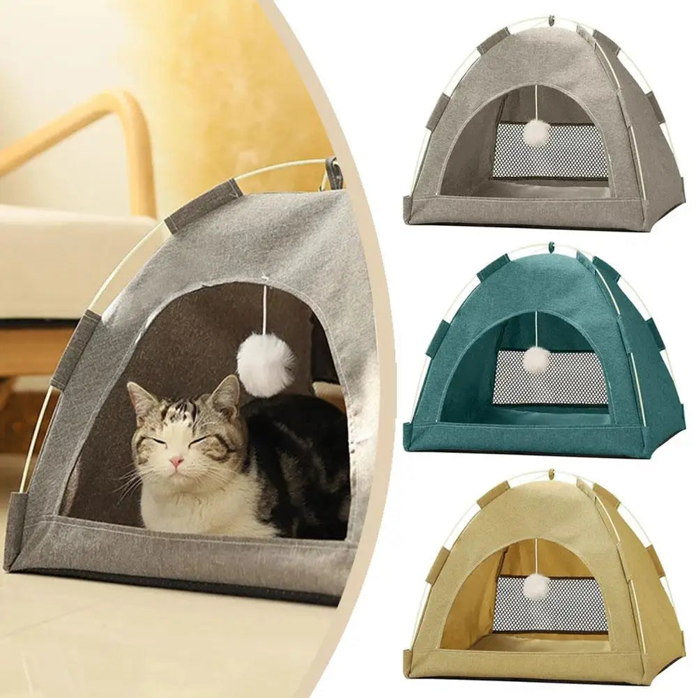 Cat Tent with Hanging Toy for Stimulating Play