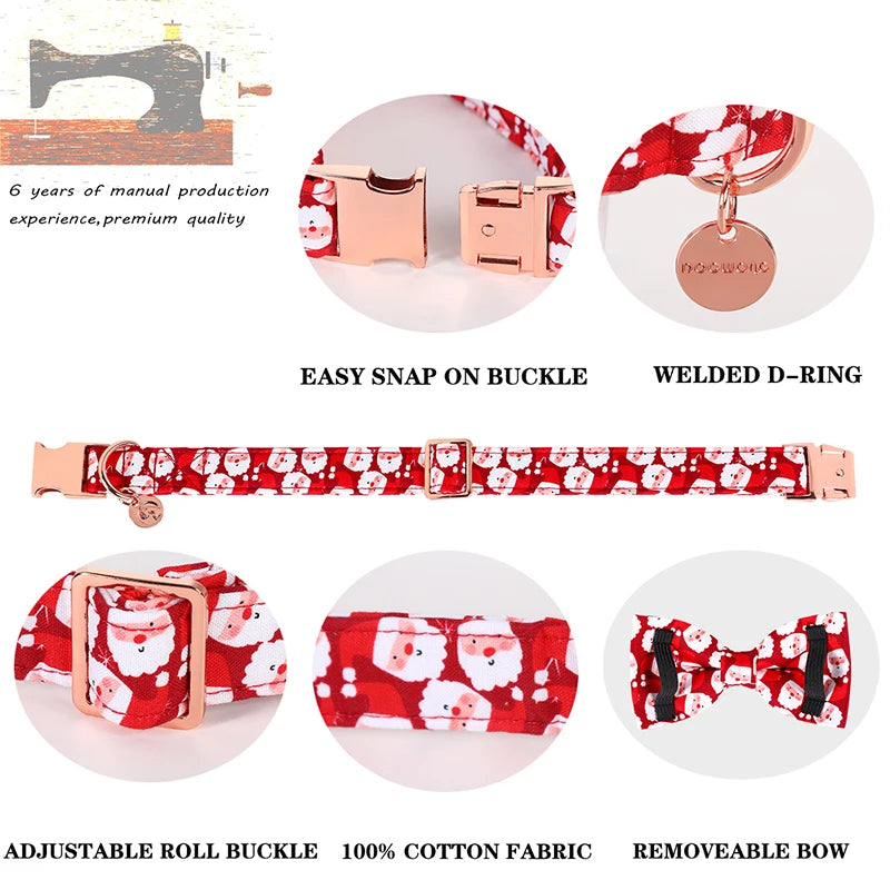 Santa Paws Collar w/ Bow and Leash