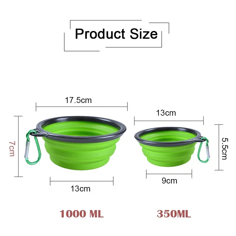 Portable Silicone Feeding Bowl with Carabiner