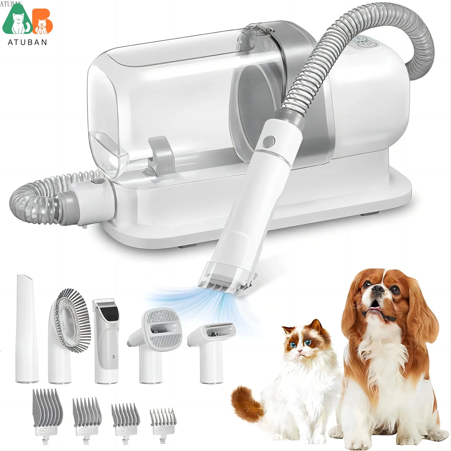 Pet Grooming Vacuum with Grooming Kit (2.3L Capacity Tank)