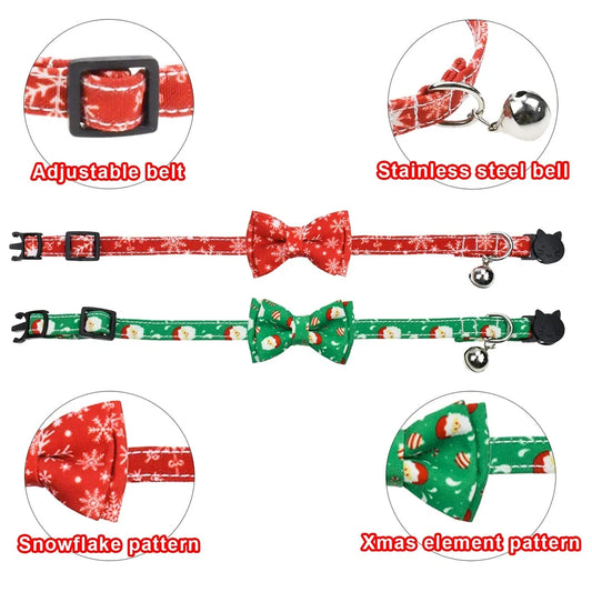 2pc Christmas Bowtie Collar