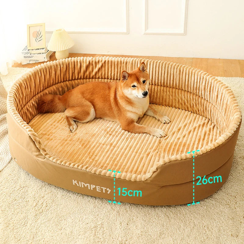 Washable Plush Oval Pet Bed