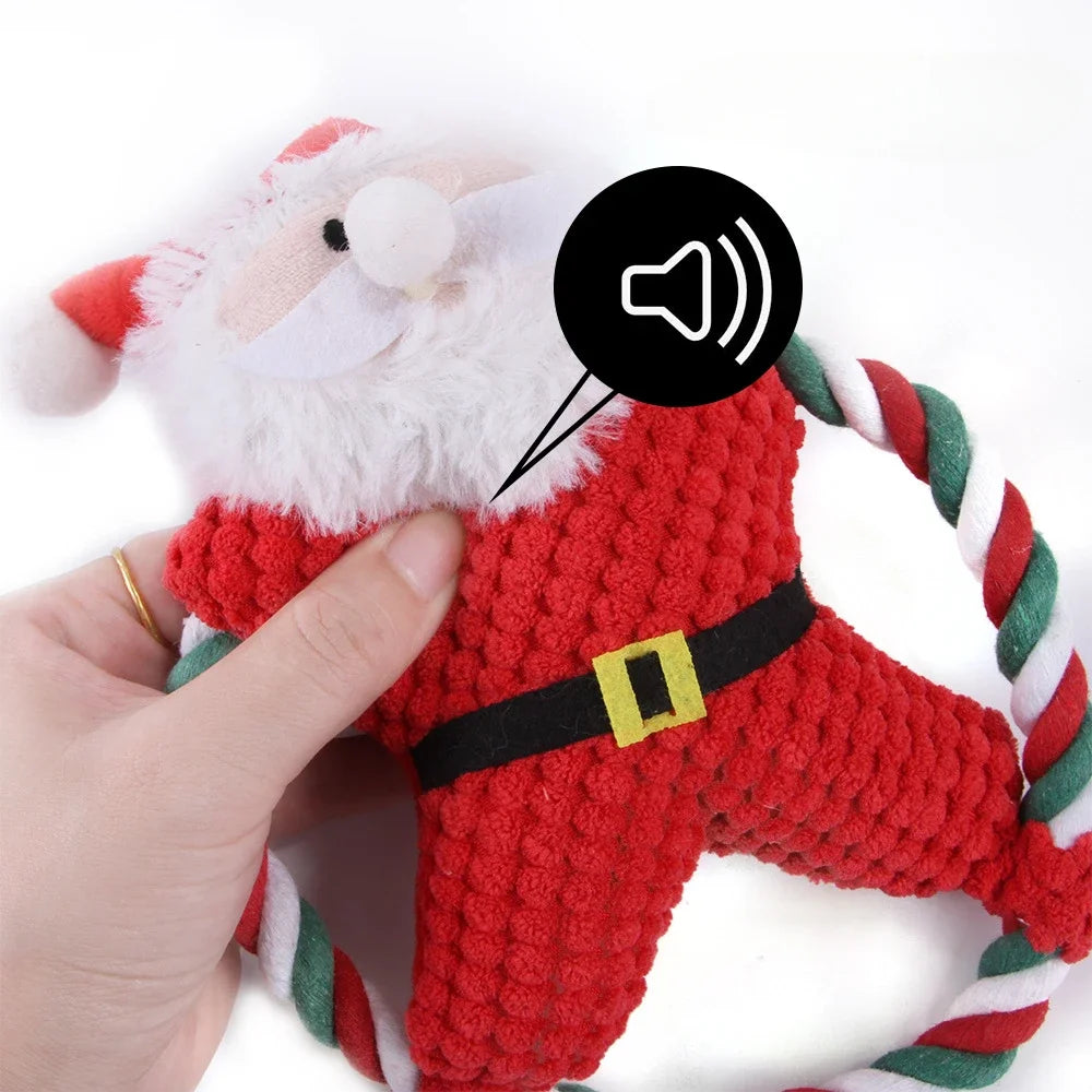 Christmas Rope Disc Toys for Dogs