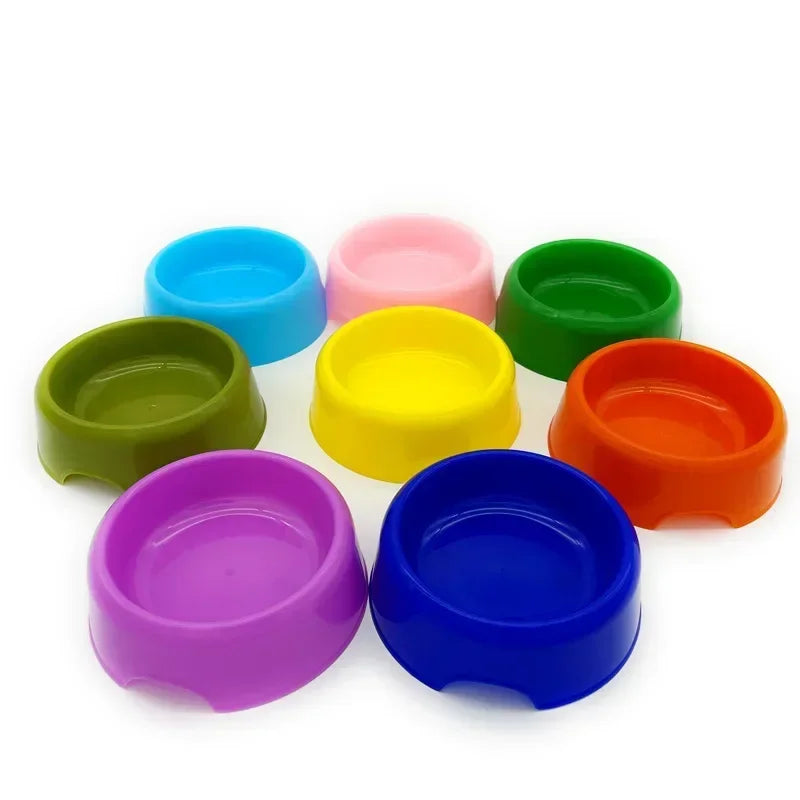 Solid Color Plastic Pet Bowl for Feeding