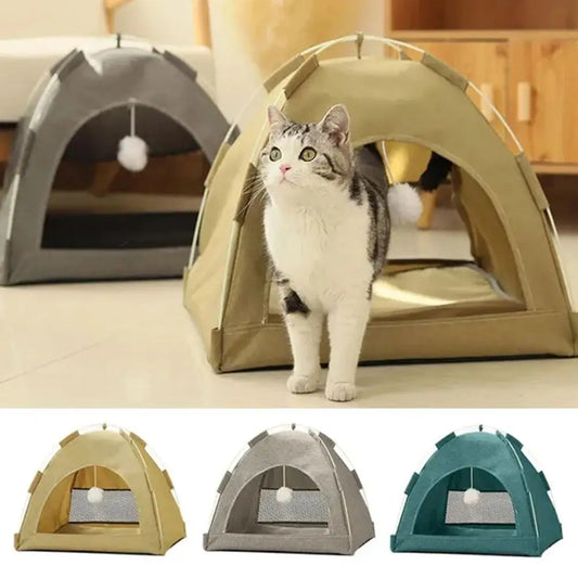 Cat Tent with Hanging Toy for Stimulating Play