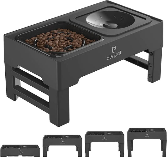 ELSPET Elevated Adjustable Water and Food Bowls