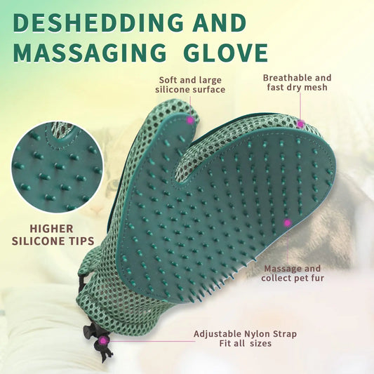 Deshedding and Massaging Glove for Pets