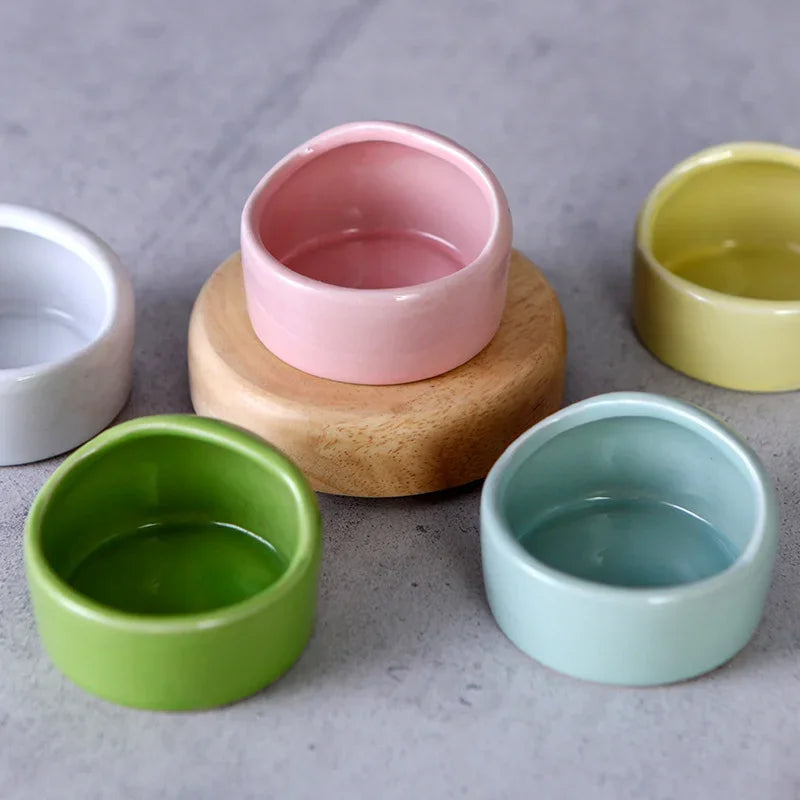 Small High Edged Ceramic Feeder Bowls