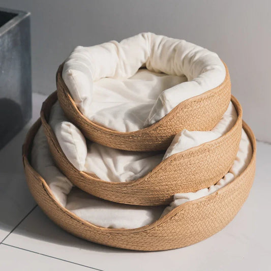 PHandmade Bamboo Weaved Cozy Nest Baskets