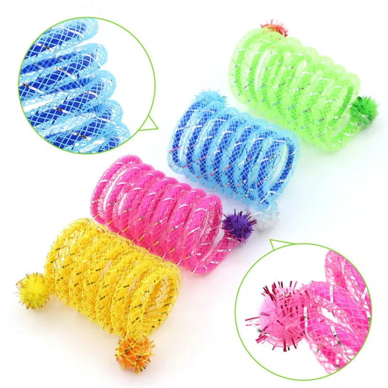 Bite Resistant Colorful Elastic Wool Spring Toys