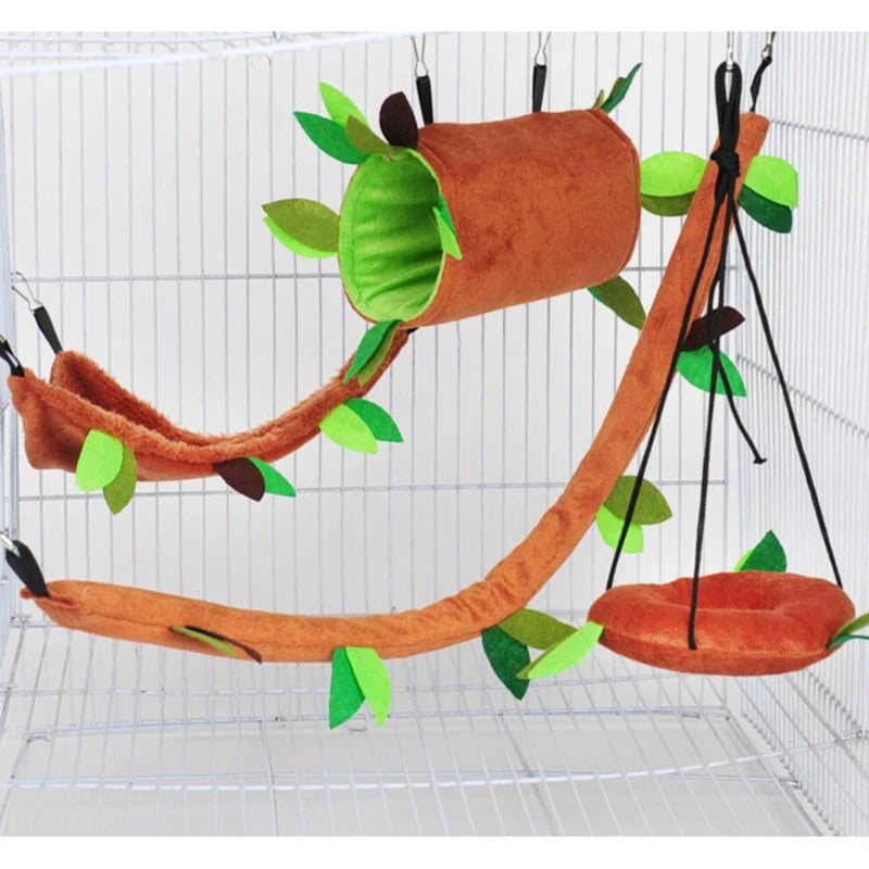 Cute Log Themed Hammocks for Small Pet Cages