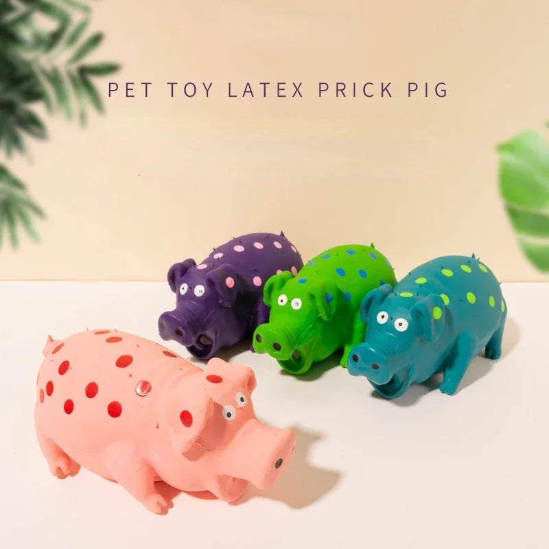 Rubber Pig Squeaky Toy for Dogs