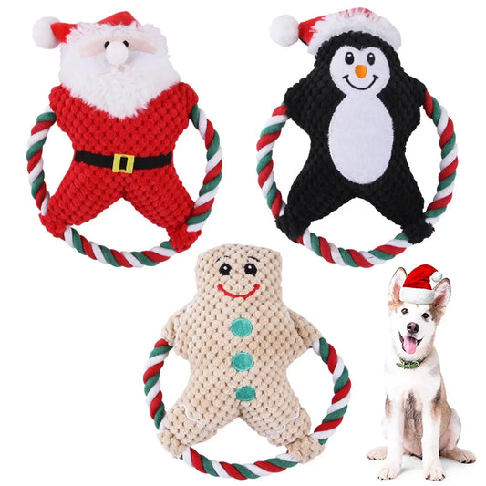 Christmas Rope Disc Toys for Dogs