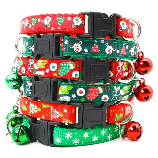 1pc Adjustable Breakaway Christmas Themed Collar with Bell for Cats and Kittens