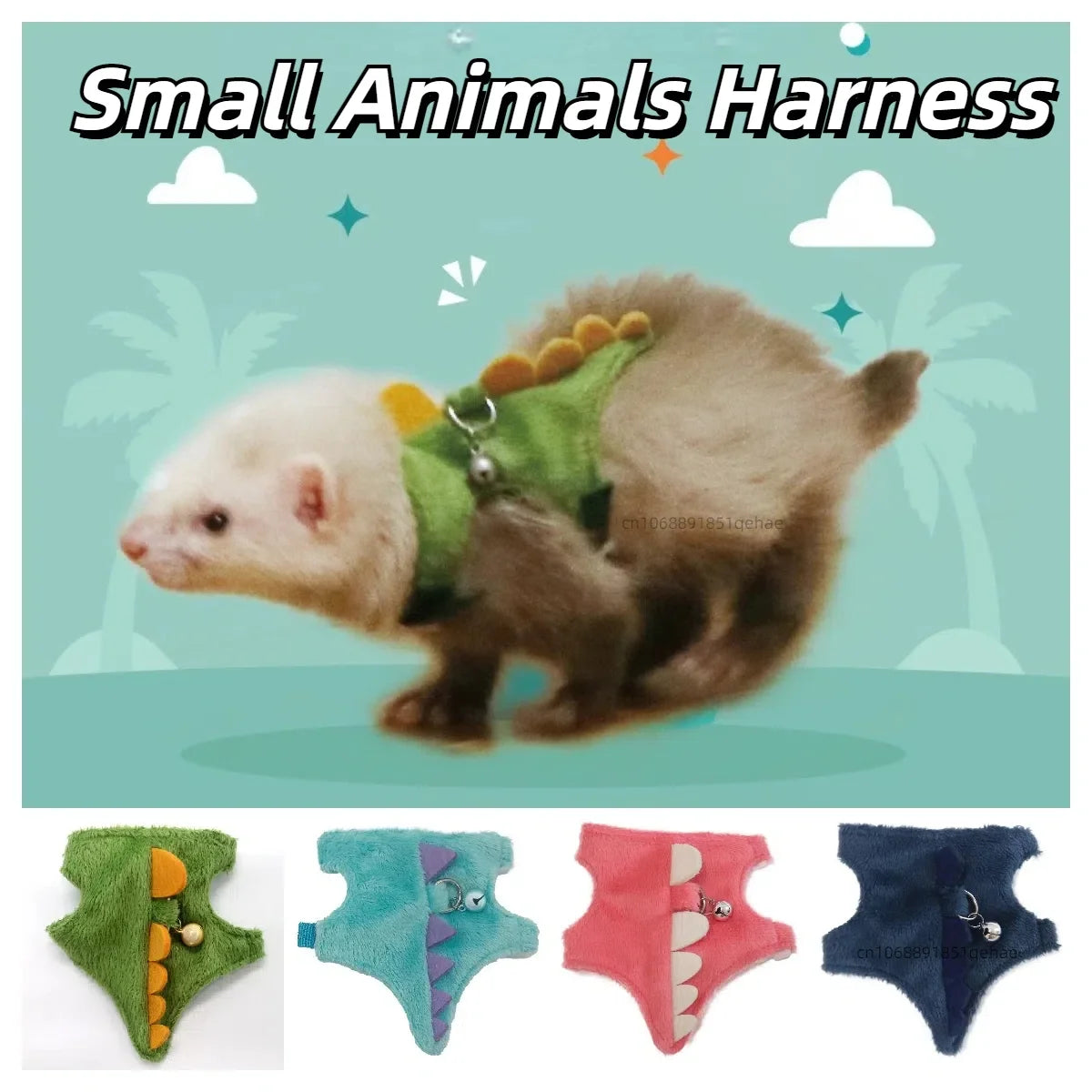 Dinosaur Walking Harness for Small Animals (Rabbits, Ferrets)