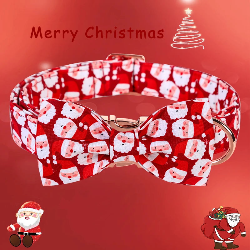 Santa Paws Collar w/ Bow and Leash