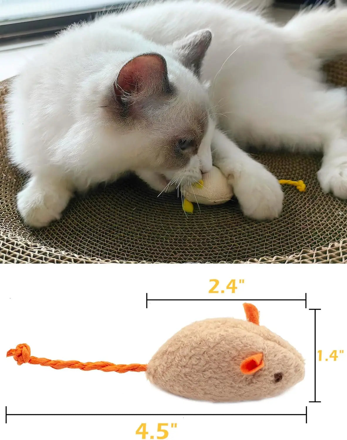 3-200pcs Rattle Mouse Toys Filled with Catnip