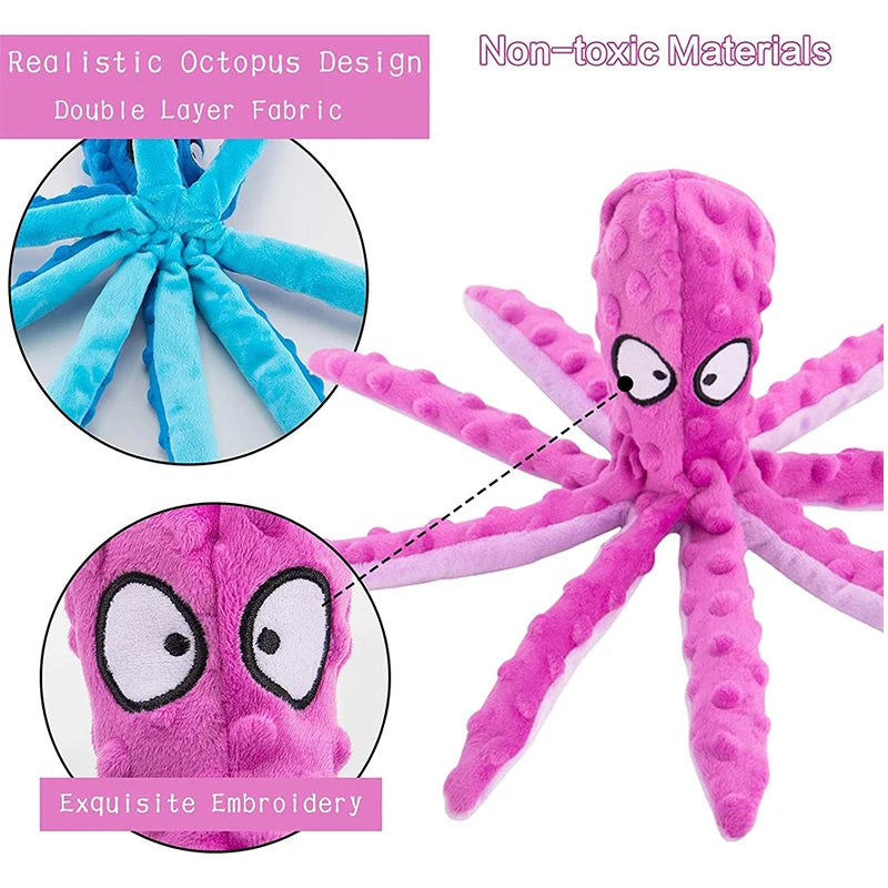 Squeaky Plush Octopus for Dogs