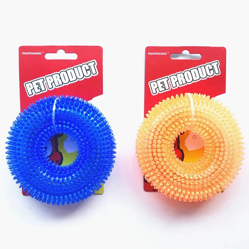 Chewy Bite Resistant Teething Ring with Squeaker