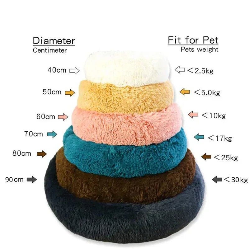 Round Pom-Pom Pet Bed for Dogs and Cats