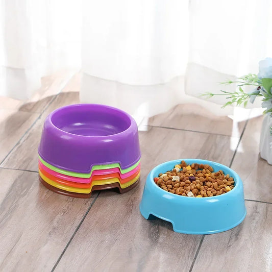 Solid Color Plastic Pet Bowl for Feeding