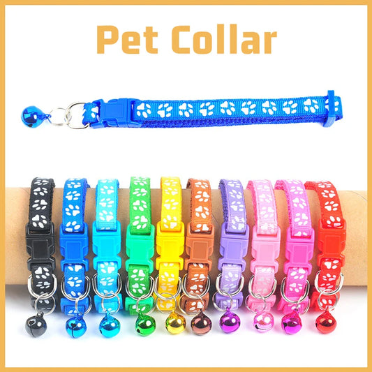 1pc Cute Bell Collar For Cats with Pawprints