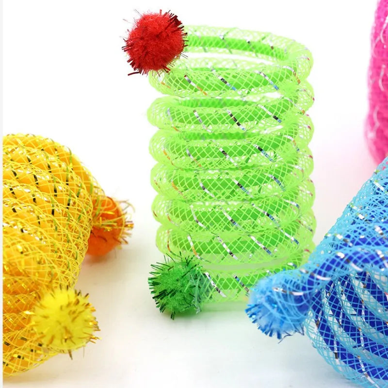 Bite Resistant Colorful Elastic Wool Spring Toys