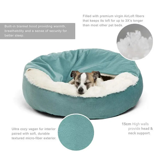 Orthopedic Hooded Blanket Bed for Pets