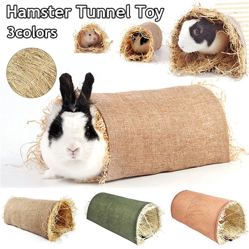 Grass Straw Hideaway Toy Tunnel