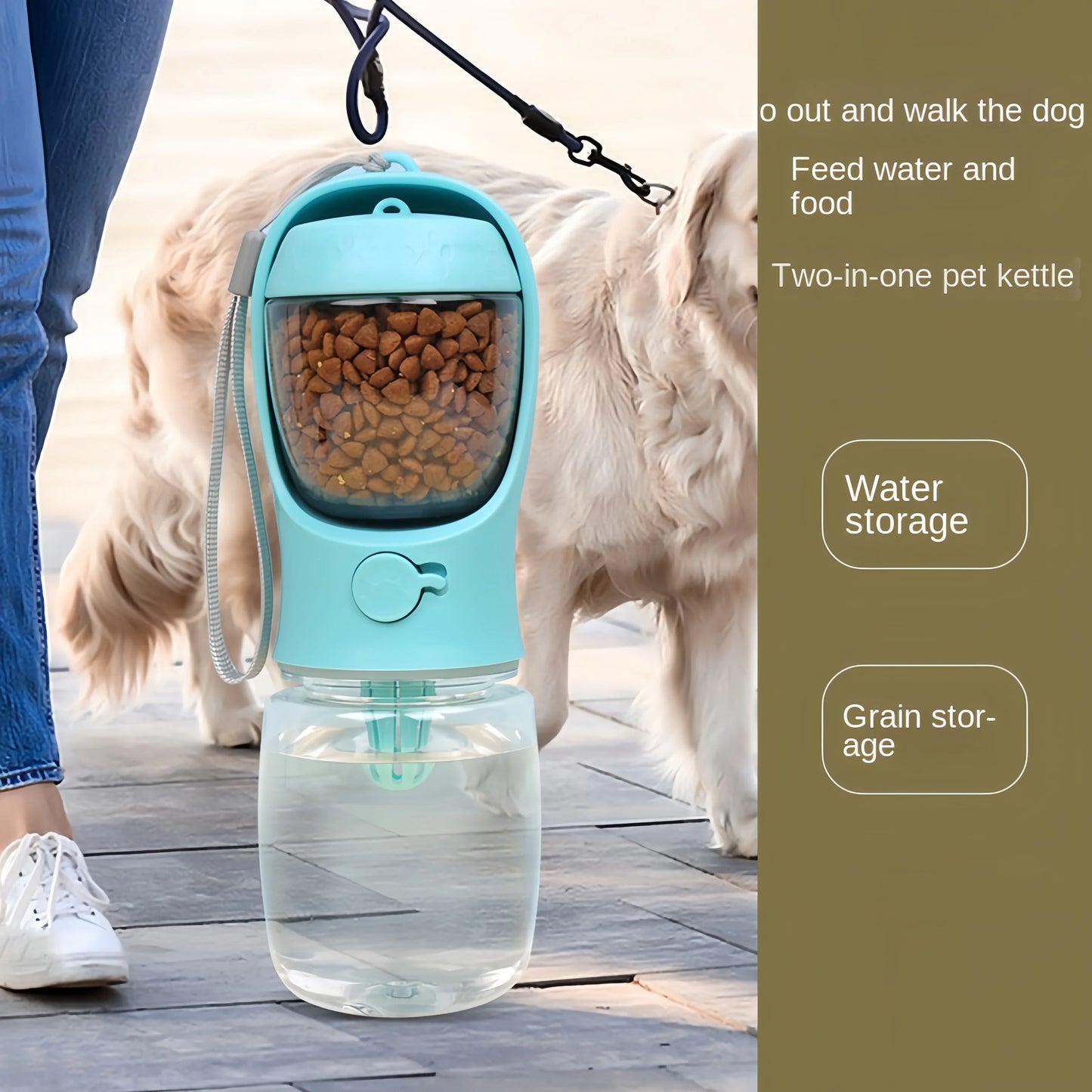 Portable Water Bottle with Food Storage Container