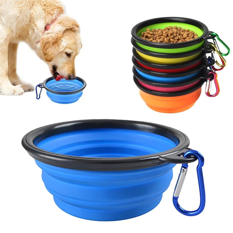 Portable Silicone Feeding Bowl with Carabiner