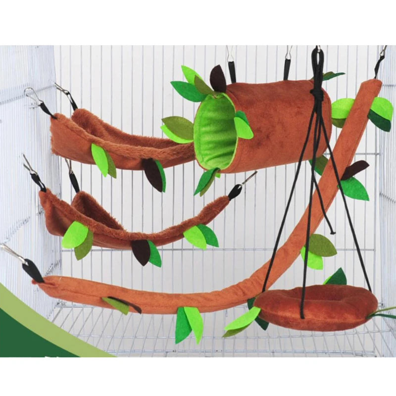 Cute Log Themed Hammocks for Small Pet Cages