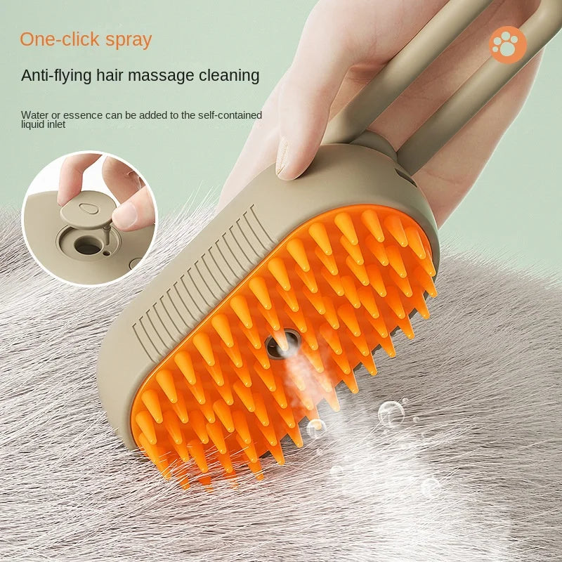 Steaming Grooming Brush for Cats and Dogs